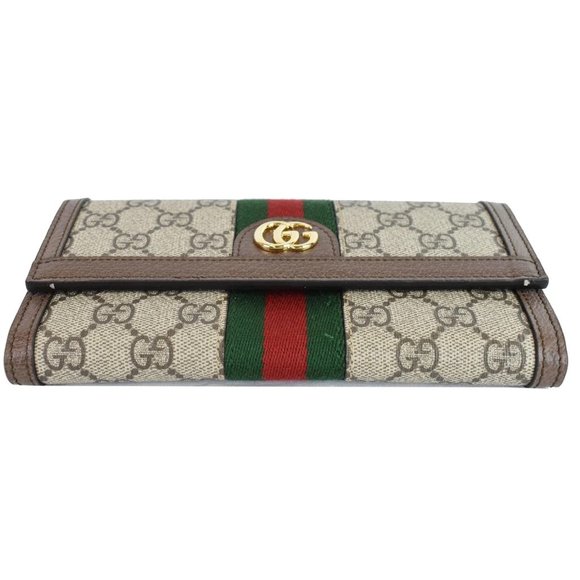 GUCCI  Ophidia GG Continental Supreme Canvas Wallet Beige - Picture 6 of 12